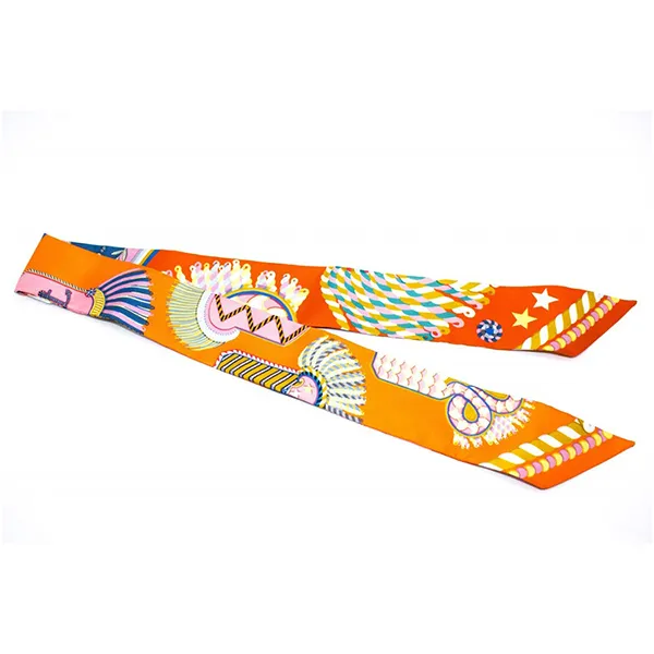 Khăn Lụa Nữ Hermès Epaulettes DE Gala Twilly Silk Silk & Scarf Màu Cam