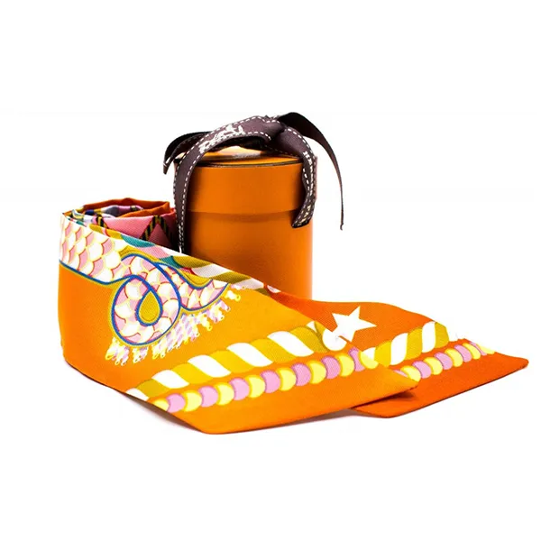 Khăn Lụa Nữ Hermès Epaulettes DE Gala Twilly Silk Silk & Scarf Màu Cam