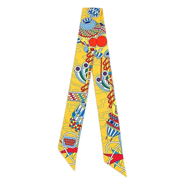 Khăn Lụa Nữ Hermès Scarf Odyssey Twilly Màu Vàng
