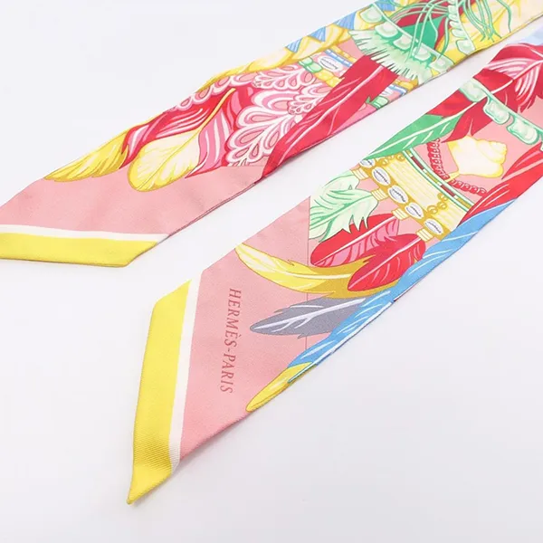 Khăn Lụa Nữ Hermès Twilly Danse Pacifique Ribbon Scarf Pink Màu Hồng