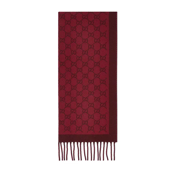 Khăn Quàng Cổ Gucci GG Wool Scarf 835534 3G200 6573 Màu Đỏ