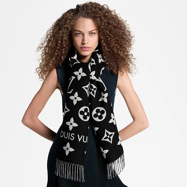 Khăn Quàng Cổ Louis Vuitton LV Essential Scarf M77853 Màu Đen