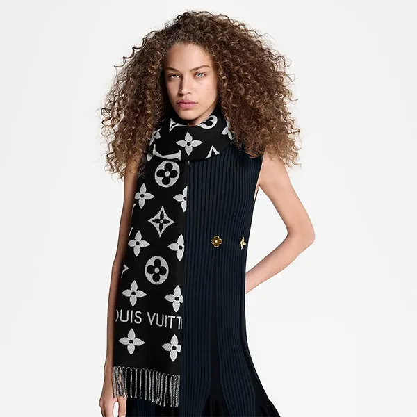 Khăn Quàng Cổ Louis Vuitton LV Essential Scarf M77853 Màu Đen