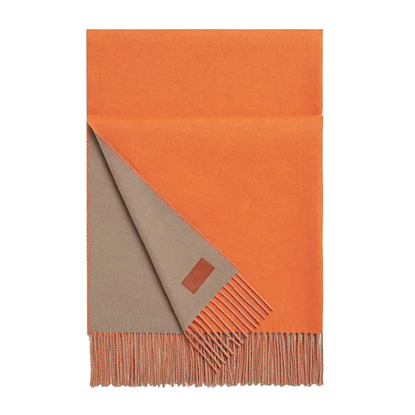 Khăn Quàng Cổ Unisex Hermès Double Face Stole Puce / Orange Màu Cam