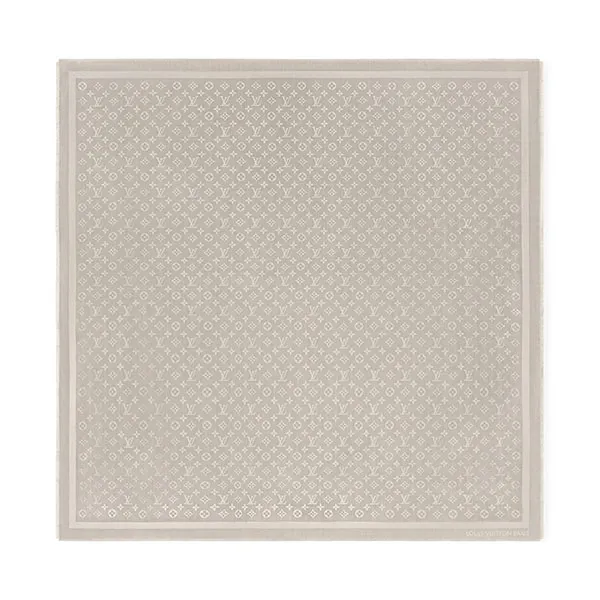 Khăn Quàng Cổ Nữ Louis Vuitton LV Monogram Classic Shawl Greige - M96983 Màu Be