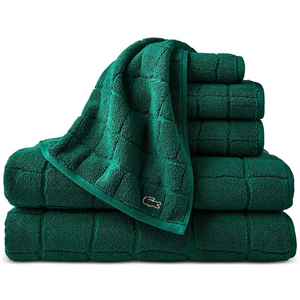 Khăn Tắm Lacoste Heritage Croc Scale Cotton Hand Towel 55430-LACTWL1-013 Croc Green Màu Xanh Lá Cây