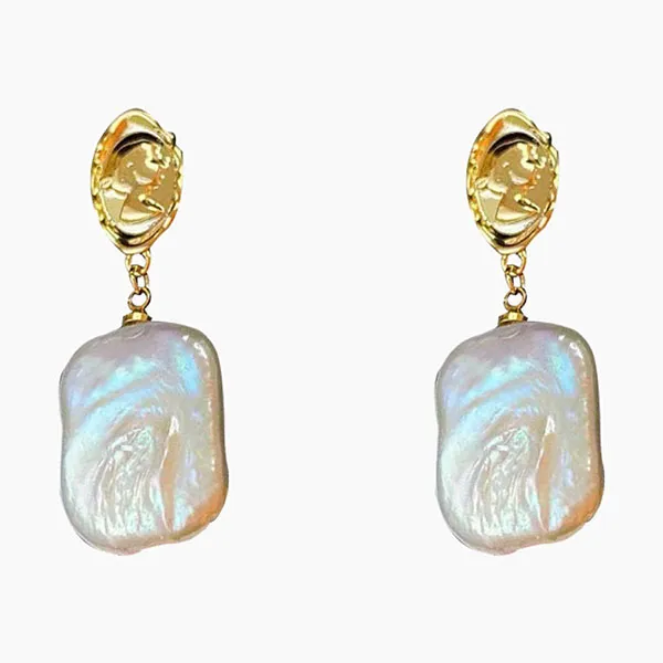 Khuyên Tai Nữ Jessica Pearl Modern Pearl JE5 Màu Trắng Vàng