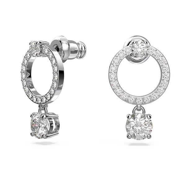 Khuyên Tai Nữ Swarovski Earrings Attract Circle Pe Cir 5563278 Silver Màu Bạc