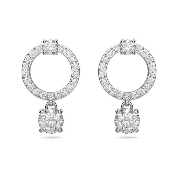 Khuyên Tai Nữ Swarovski Earrings Attract Circle Pe Cir 5563278 Silver Màu Bạc