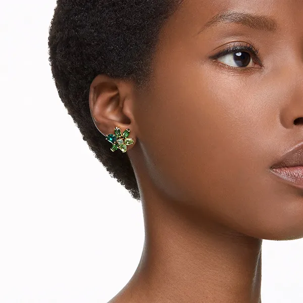 Khuyên Tai Nữ Swarovski Gema Stud Earrings 5658400 Màu Xanh