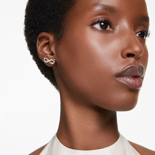 Khuyên Tai Nữ Swarovski Hyperbola Stud Earrings 5684085 Màu Vàng Hồng