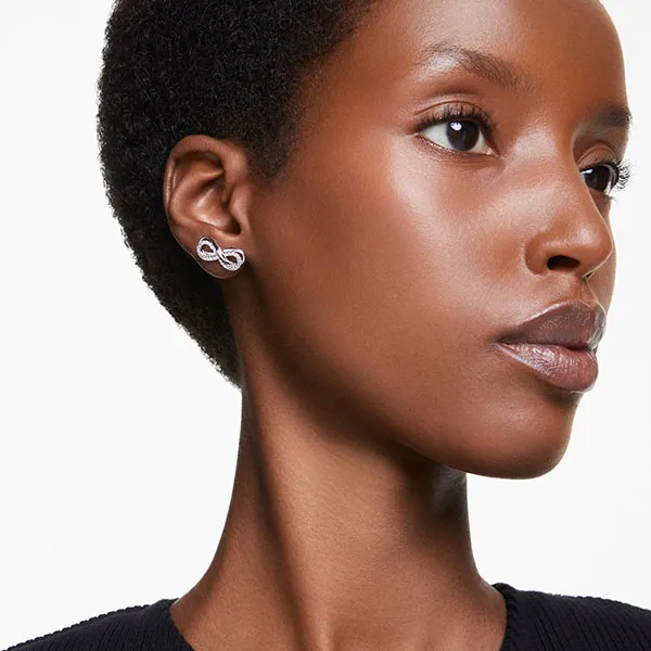 Khuyên Tai Nữ Swarovski Hyperbola Stud Earrings 5687269 Màu Bạc