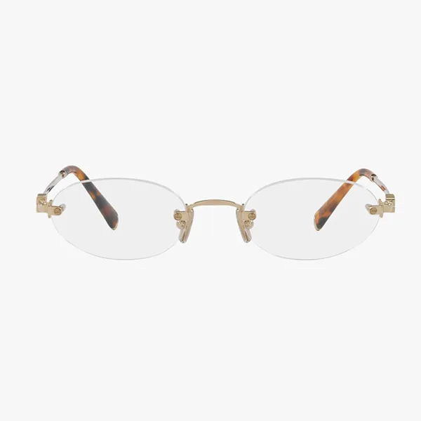 Kính Mắt Cận Miu Miu MU 53WV ZVN1O1 51-20 Eyeglasses Pale Gold Màu Vàng/ Havana Size 51