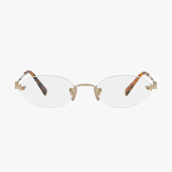 Kính Mắt Cận Miu Miu MU 53WV ZVN1O1 51-20 Eyeglasses Pale Gold Màu Vàng/ Havana Size 51