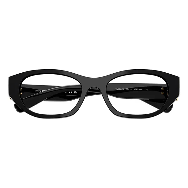 Kính Mắt Cận Nữ Miu Miu Black Geometric Eyeglasses 0MU 03WV 16K1O1 Màu Đen