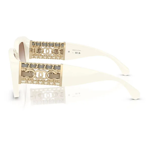 Kính Mát Nữ Chanel White Clear Gradient Brown 0CH5535Q 125513 Màu Trắng