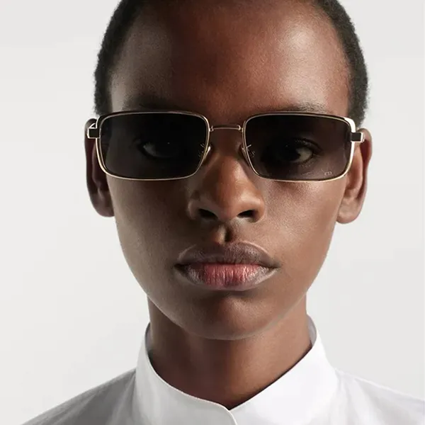 Kính Mát Dior Sunglasses Cannage S2U B0A1 Màu Xám Vàng