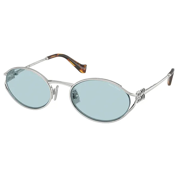 Kính Mát Nữ Miu Miu Sunglasses Woman 0MU 52YS 1BC20R Màu Xanh Bạc