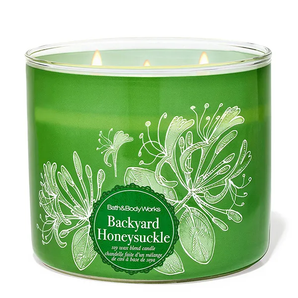 Nến Thơm 3 Bấc Bath & Body Works Backyard Honeysuckle 3-Wick Candle 411g