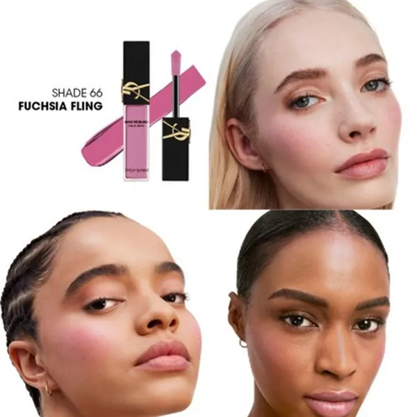 Phấn Má Hồng Dạng Kem Yves Saint Laurent YSL Make Me Blush Blurring 66 Fushsia Fling Màu Hồng Tươi