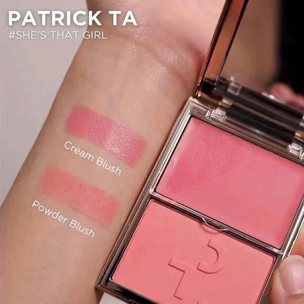 Phấn Má Hồng Patrick Ta 2in1 Double-Take Cream And Power Blush Duo Màu She's That Girl Hồng Nhạt