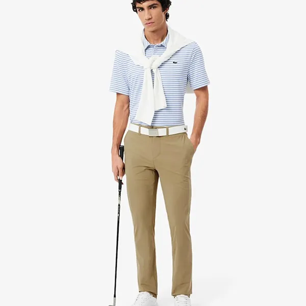 Quần Dài Nam Lacoste Slim Fit Stretch Commuter Pants HH1916 CB8 Màu Be Đậm Size 40