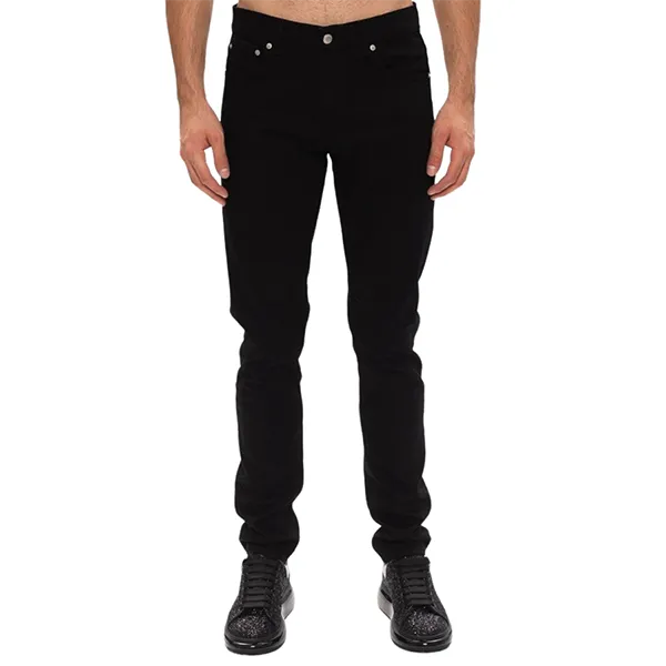 Quần Jean Nam Alexander McQueen Jeans With Patch QPY49 1000 Màu Đen Size 46
