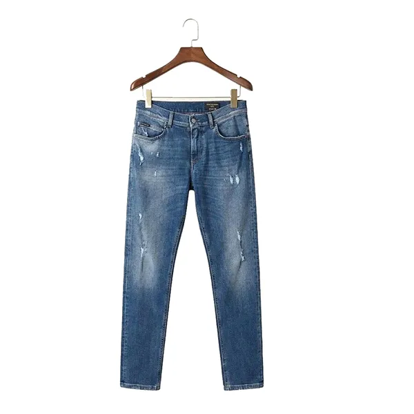 Quần Jean Nam Dolce & Gabbana D&G WASH Rách 2 Đùi Regular GYJCCD G8PM2 Màu Xanh Size 46