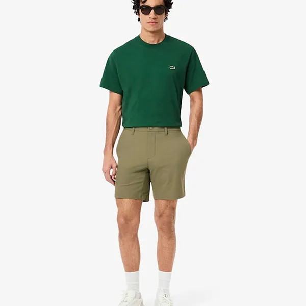 Quần Short Nam Lacoste Slim Fit Commuter FH3014 BMY Xanh Kaki Size 44