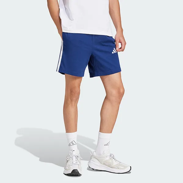 Quần Short Nữ Adidas Essentials 3-Stripes Single Jersey 7-Inch JF3679 Màu Xanh Blue Size S