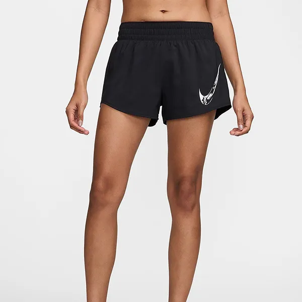 Quần Short Nữ Nike One Dri-FIT Mid-Rise Brief-Lined Graphic Shorts FV6365-010 Màu Đen Size M