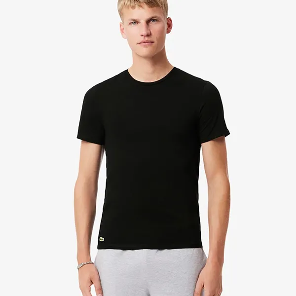 Set 3 Áo Thun Nam Lacoste Regular Tit TH9007 031 Tshirt Noir Màu Đen Size M