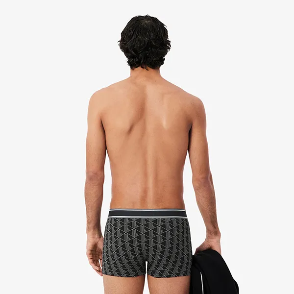 Set 3 Quần Lót Nam Lacoste 3-Pack Monogram Trunks 5H4970 031 Màu Đen Size S