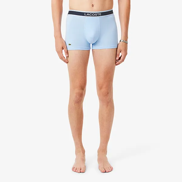 Set 3 Quần Lót Nam Lacoste 3-Pack Monogram Trunks 5H4970 AIF Màu Xanh Size S