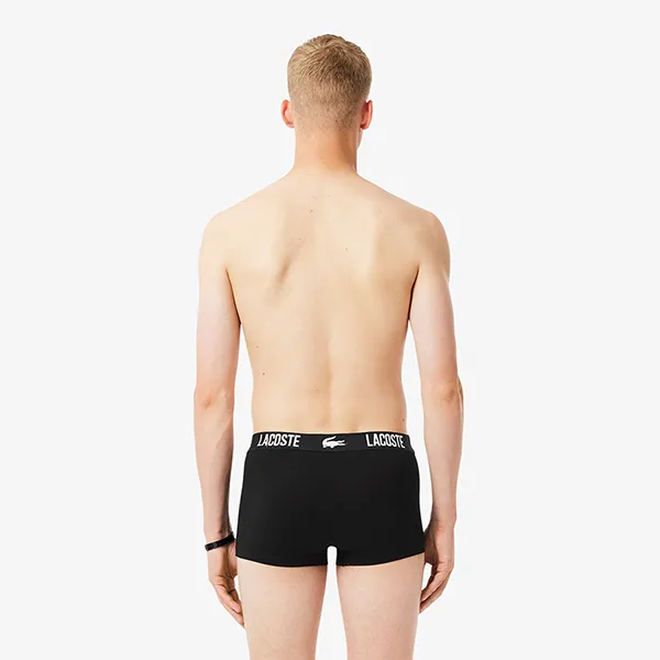 Set 3 Quần Lót Nam Lacoste 3-Pack Stretch Cotton Trunks 5H2393 031 Màu Đen Size S