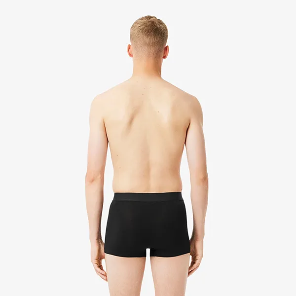 Set 3 Quần Lót Nam Lacoste 3-Pack Stretch Cotton Trunks 5H4962 031 Màu Đen Size S