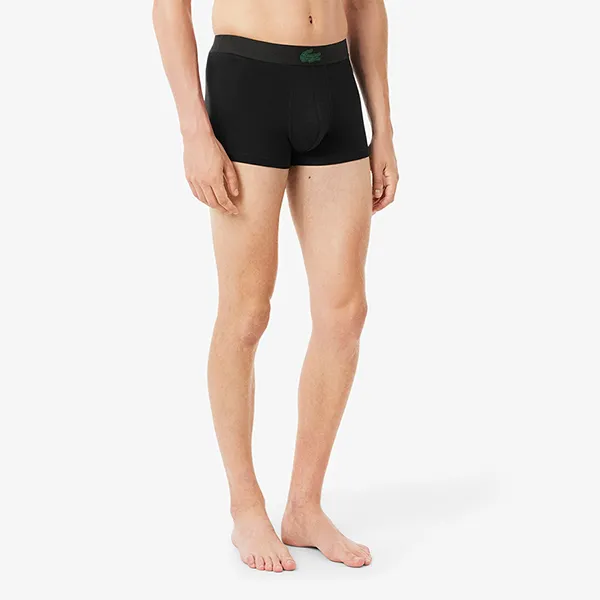 Set 3 Quần Lót Nam Lacoste 3-Pack Stretch Cotton Trunks 5H4962 031 Màu Đen Size S