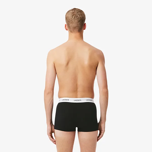 Set 3 Quần Lót Nam Lacoste 3-Pack Stretch Cotton Trunks 5H5150 031 Màu Đen Size S