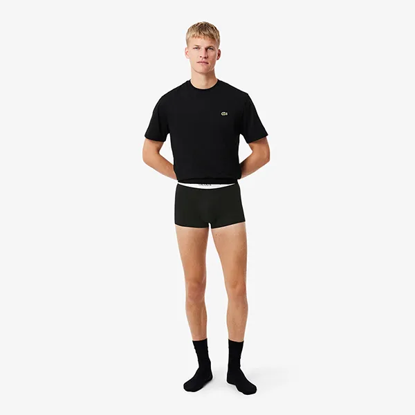 Set 3 Quần Lót Nam Lacoste 3-Pack Stretch Cotton Trunks 5H5150 031 Màu Đen Size S