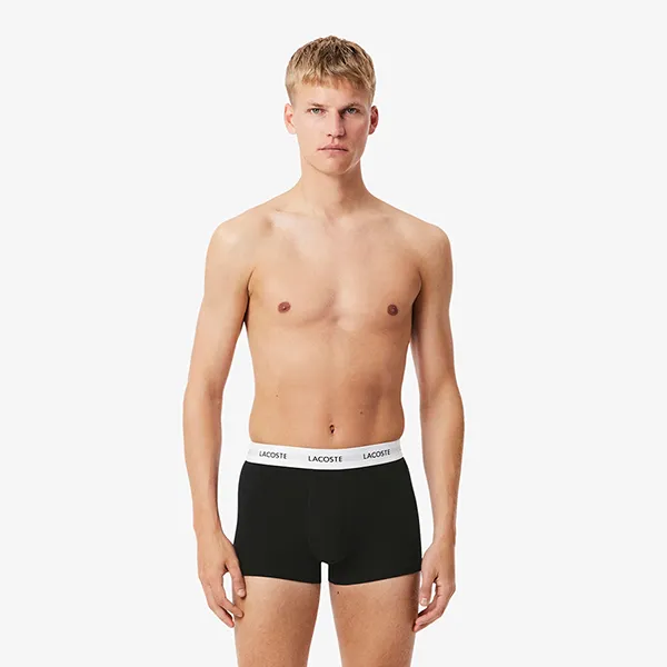 Set 3 Quần Lót Nam Lacoste 3-Pack Stretch Cotton Trunks 5H5150 031 Màu Đen Size S