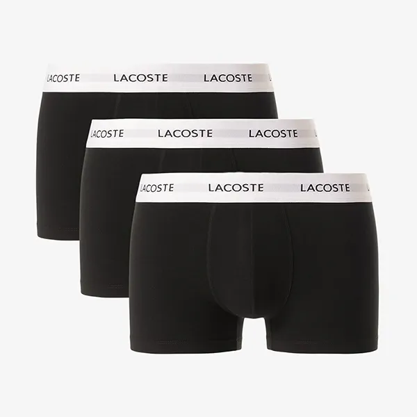 Set 3 Quần Lót Nam Lacoste 3-Pack Stretch Cotton Trunks 5H5150 031 Màu Đen Size S