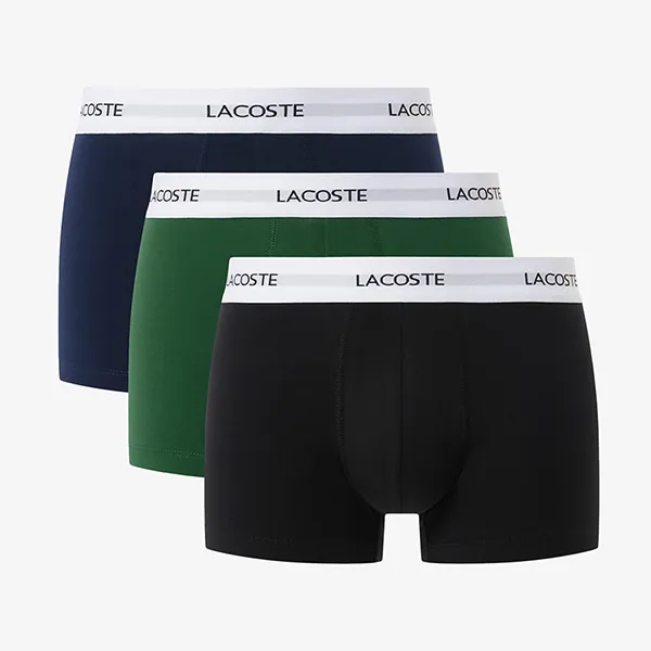Set 3 Quần Lót Nam Lacoste 3-Pack Stretch Cotton Trunks 5H5150 EIN Màu Xanh Đen Size S