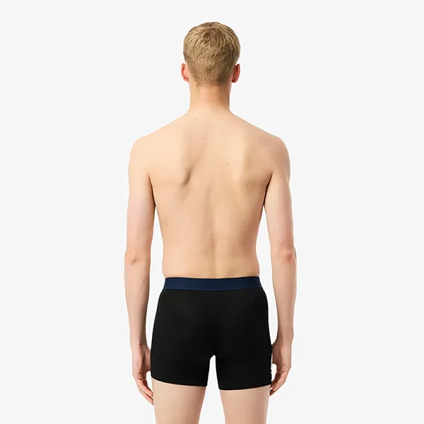 Set 3 Quần Lót Nam Lacoste 3-Pack Stretch Cotton Trunks 6H1295 9DI Màu Đen Size S
