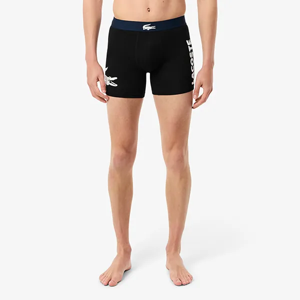 Set 3 Quần Lót Nam Lacoste 3-Pack Stretch Cotton Trunks 6H1295 9DI Màu Đen Size S