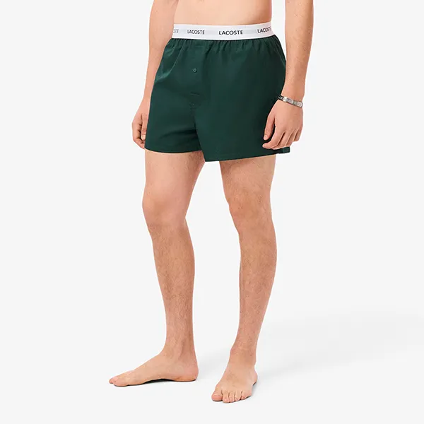 Set 3 Quần Ngủ Nam Lacoste 3-Pack Cotton Poplin Boxers 7H4963 A3I Màu Xanh Size S