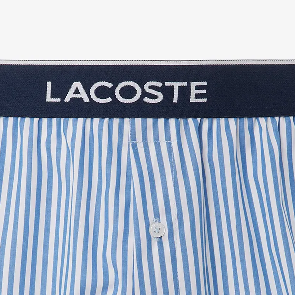 Set 3 Quần Ngủ Nam Lacoste 3-Pack Cotton Poplin Boxers 7H5176 8NI Màu Xanh Size S