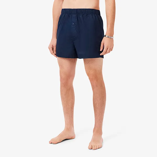 Set 3 Quần Ngủ Nam Lacoste 3-Pack Cotton Weave Boxers 7H2389 525 Màu Xanh Size S