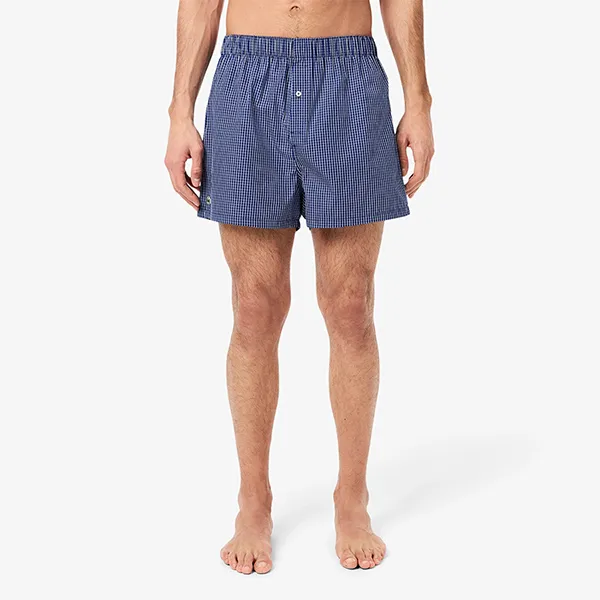 Set 3 Quần Ngủ Nam Lacoste 3-Pack Cotton Weave Boxers 7H2389 525 Màu Xanh Size S