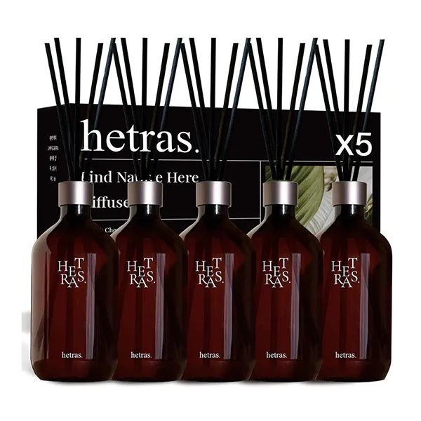 Set 5 Chai Tinh Dầu Nước Hoa Khuếch Tán Hương Thơm Hetras Black Set