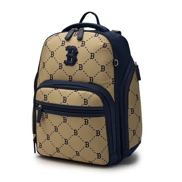 Set Balo Và Túi Tote Trẻ Em MLB Jacquard Monogram 7ABKMD35N-NYS Màu Be Xanh